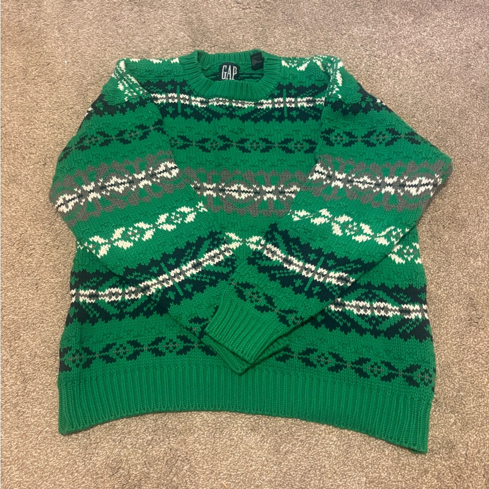Vintage GAP Green Patterned Sweater